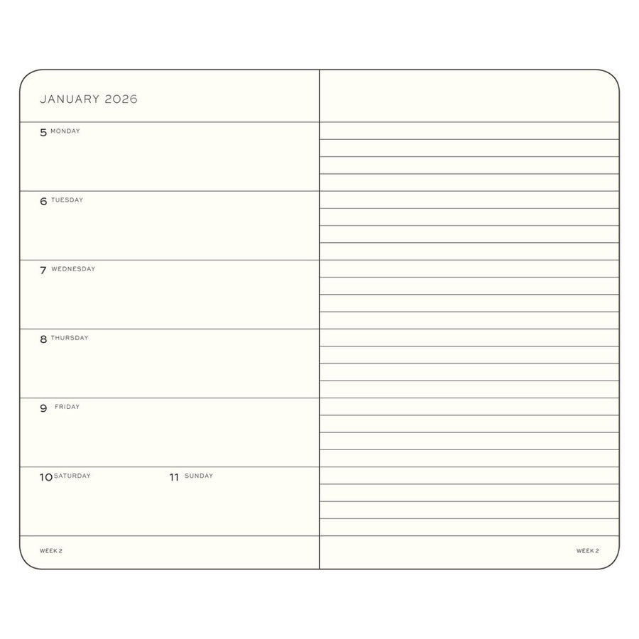 Leuchtturm1917 2026 Leuchtturm Weekly Planner + Notebook - Pocket, Hardcover, Rising Sun