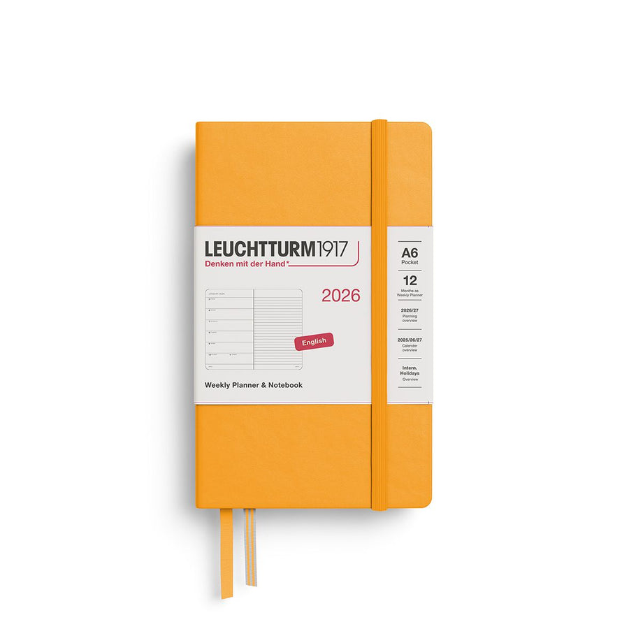 Leuchtturm1917 2026 Leuchtturm Weekly Planner + Notebook - Pocket, Hardcover, Rising Sun