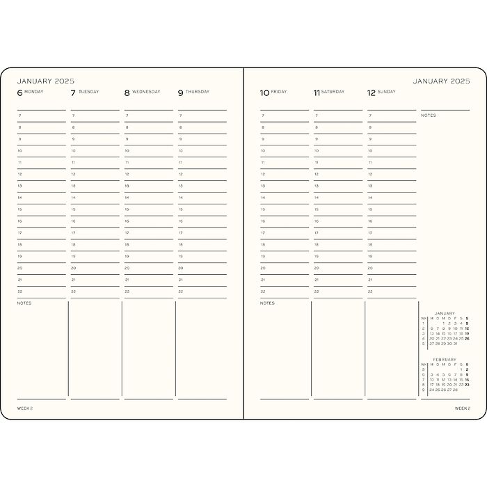 Leuchtturm1917 Leuchtturm 2025 Hardcover Diary - Week Planner, A5, Apricot