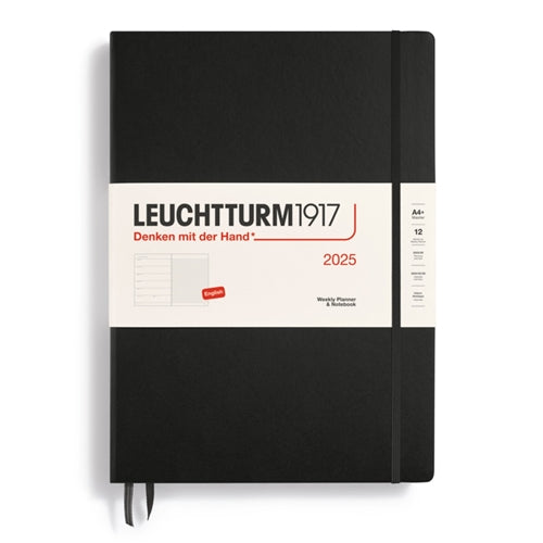 Leuchtturm1917 Leuchtturm 2025 Hardcover Diary - Weekly Notebook, A4+, Black