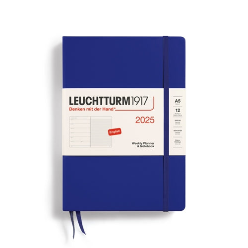 Leuchtturm1917 Leuchtturm 2025 Hardcover Diary - Weekly Notebook, A5, Ink