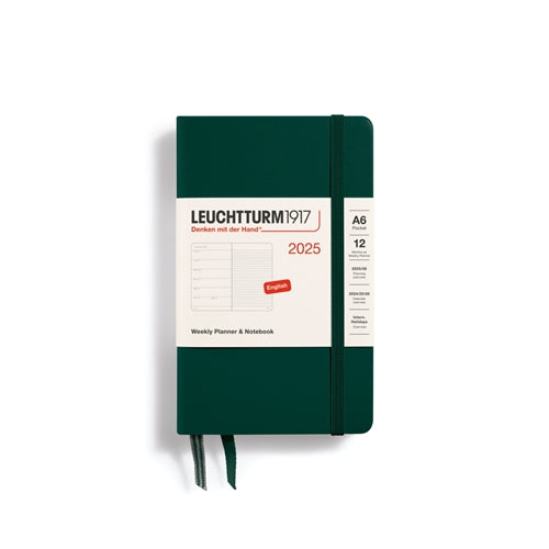 Leuchtturm1917 Leuchtturm 2025 Hardcover Diary - Weekly Notebook, A6, Forest Green