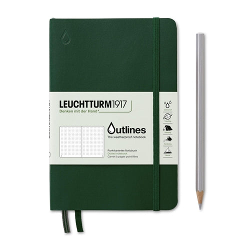 Leuchtturm1917 Leuchtturm1917 Outlines Weatherproof Notebook - Dotted, B6+, Walden Green