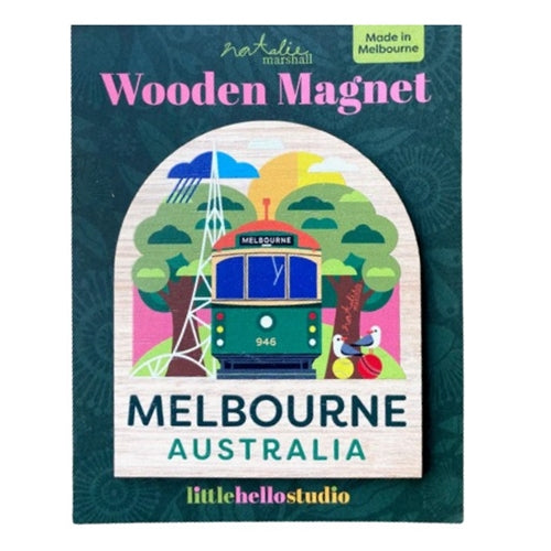 Little Hello Studio Little Hello Studio Wooden Magnet - Arched, W Class Tram