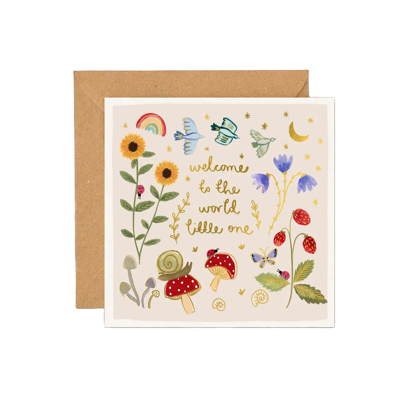 Louise Mulgrew Louise Mulgrew Baby Card - Welcome to the World, Gold Foil