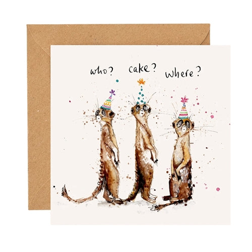Louise Mulgrew Louise Mulgrew Birthday Card - Three Meerkats