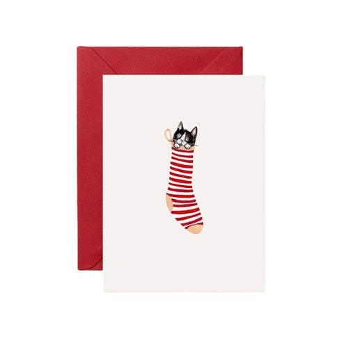 Louise Mulgrew Louise Mulgrew Christmas Gift Card - Cat in Stocking (120x90mm)