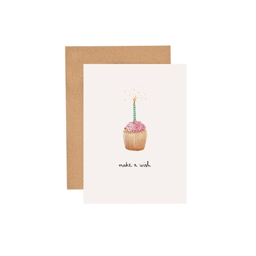 Louise Mulgrew Louise Mulgrew Mini Birthday Card - Make a Wish Cupcake