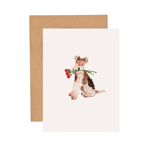 Louise Mulgrew Louise Mulgrew Mini Card - Dog & Roses