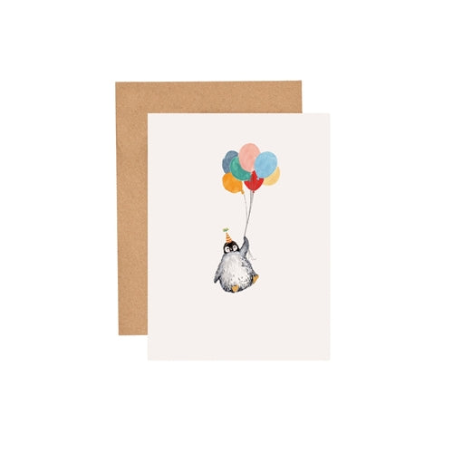 Louise Mulgrew Louise Mulgrew Mini Card - Penguin & Balloons