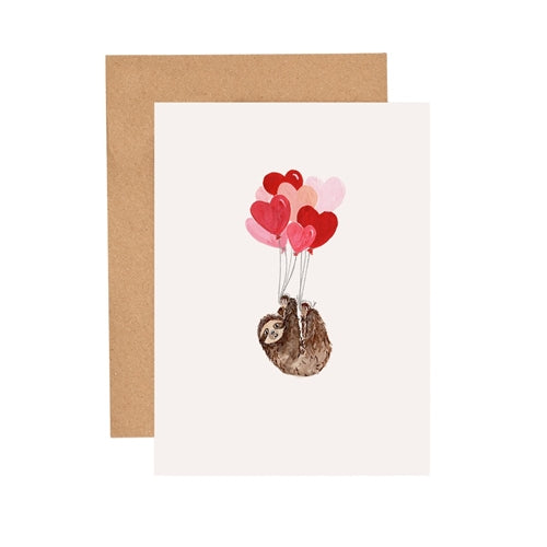 Louise Mulgrew Louise Mulgrew Mini Card - Sloth & Balloons