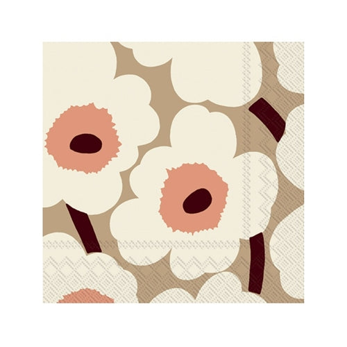 Marimekko Marimekko Napkin - Cocktail, Unikko Cream Rose
