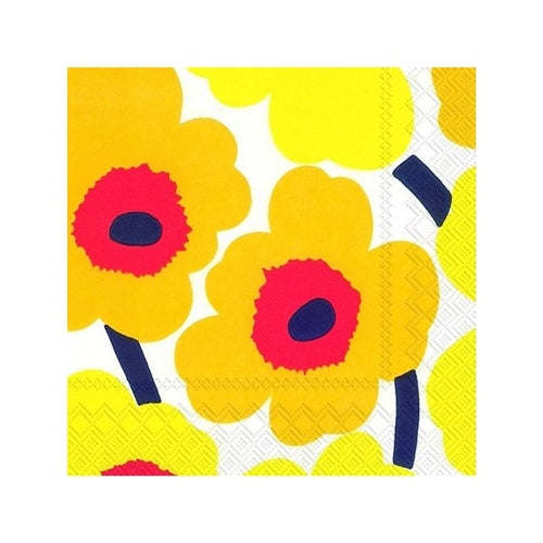 Marimekko Marimekko Napkin - Cocktail, Unikko Dark Yellow