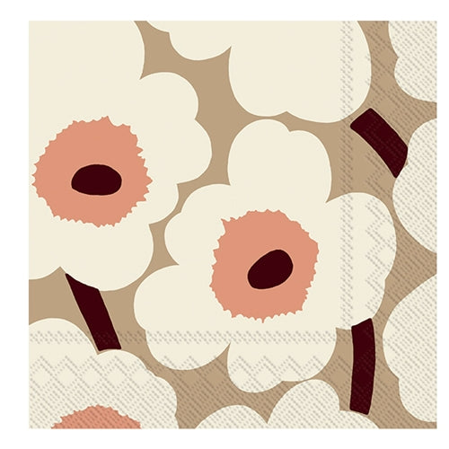 Marimekko Marimekko Napkin - Dinner, Unikko - Cream Rose