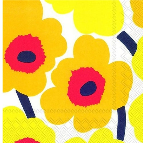 Marimekko Marimekko Napkin - Dinner, Unikko - Dark Yellow