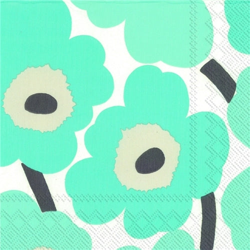 Marimekko Marimekko Napkin - Dinner, Unikko - Turquoise