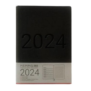 Memmo Memmo 2024 Softcover Diary - Weekly Notebook, A5, Black