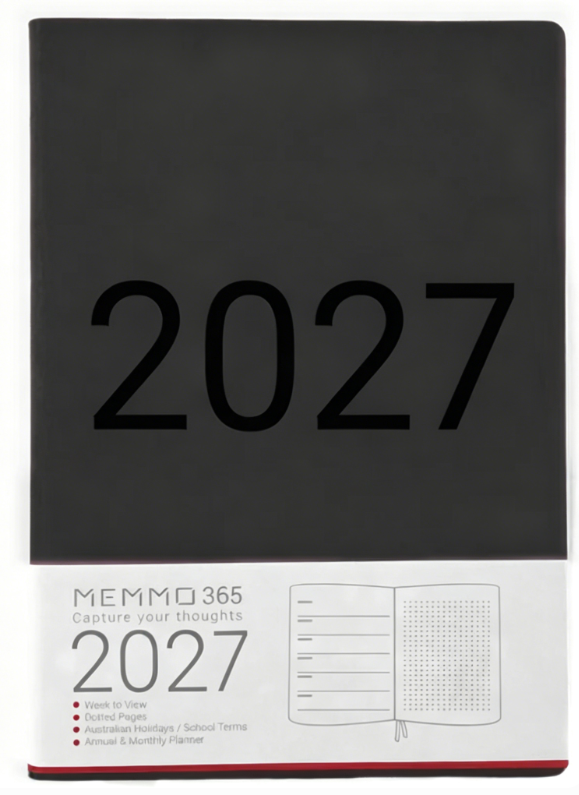 Memmo Memmo 2027 Luxe Diary - A5, Black
