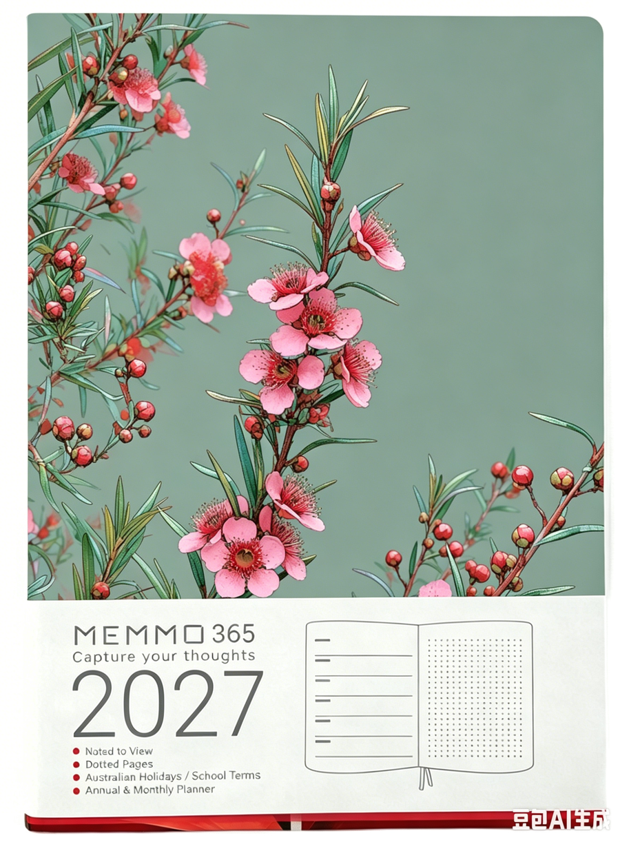 Memmo Memmo 2027 Luxe Diary - A5, Pink Tea Tree