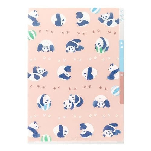 Midori Midori 3 Pocket Clear File - A4, Pandas
