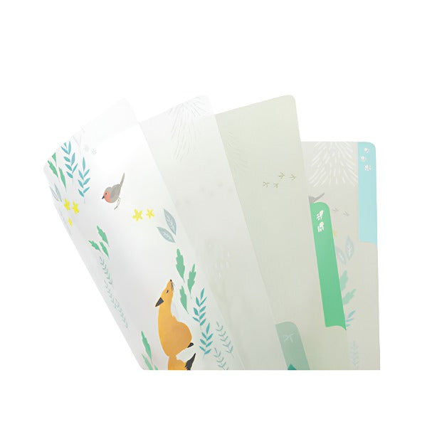 Midori Midori 3 Pocket Clear File - A4, Scandanavian Animals