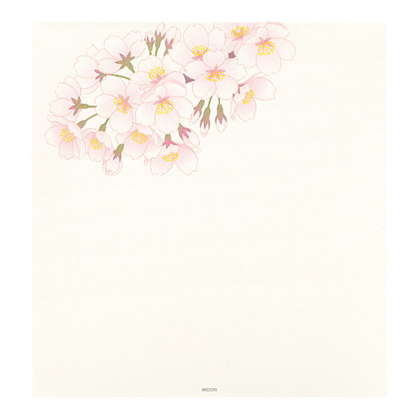 Midori Midori Kami Letter Set - Paper Series - Spring, Flowering Trees