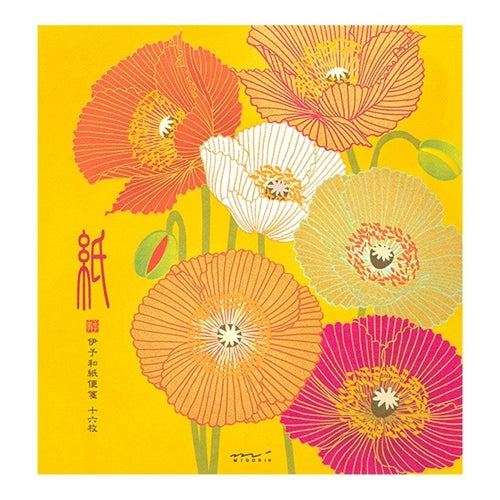 Midori Midori Kami Letter Set - Paper Series - Spring, Poppies