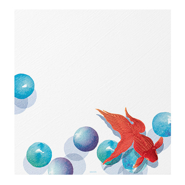 Midori Midori Kami Letter Set - Paper Series - Summer, Goldfish