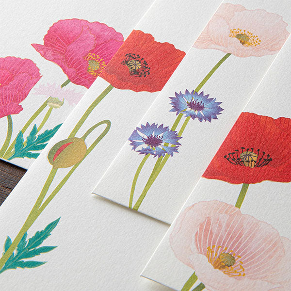 Midori Midori Kami Letter Set - Spring Series, Poppies