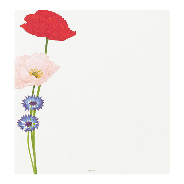 Midori Midori Kami Letter Set - Spring Series, Poppies