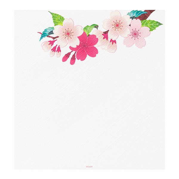 Midori Midori Kami Letter Set - Spring Series, Silk Cherry Blossoms