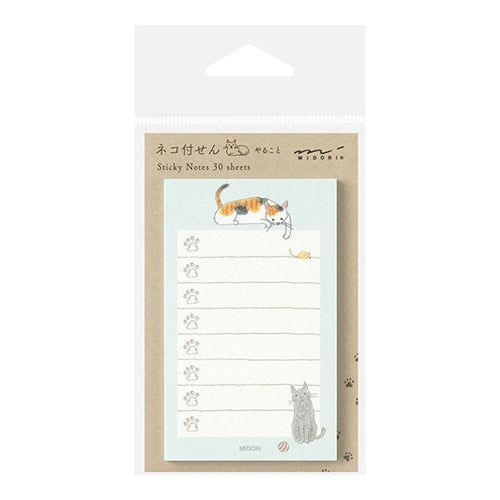Midori Midori Sticky Notes - To Do List, Cats