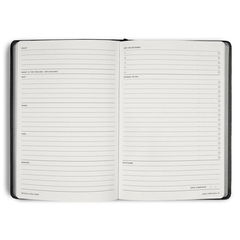 MiGoals 2026 MiGoals "Get Shit Done" Weekly Spread Diary - A5, Soft Cover, Black
