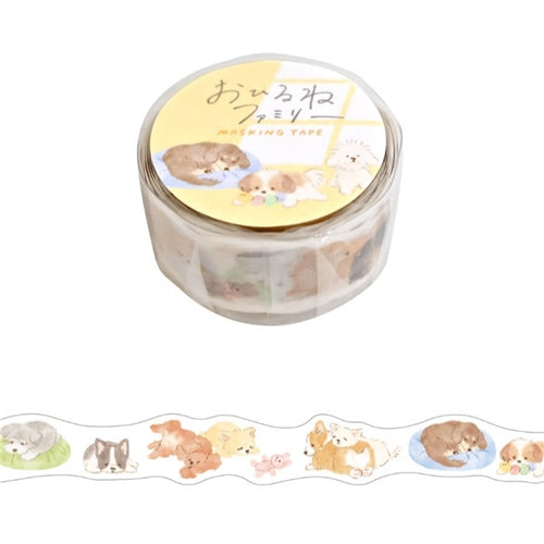 Mindwave Mindwave Die-Cut Washi Tape - "Ohirune" Series, Dog Family