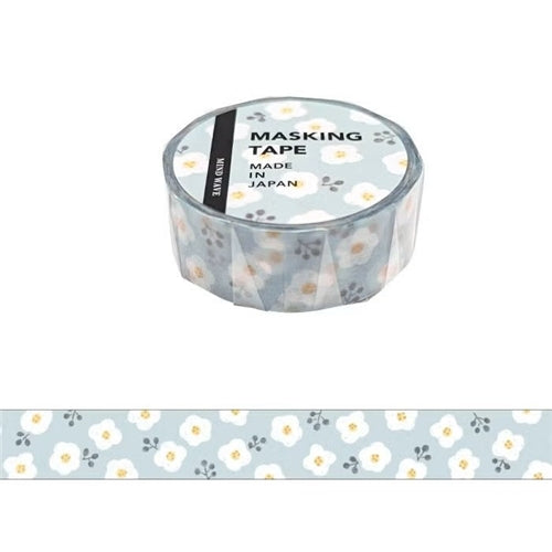 Mindwave Mindwave Washi Tape - Dusty Blue with White Flowers