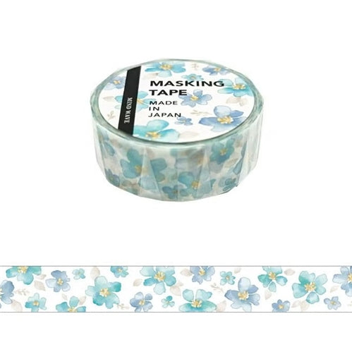 Mindwave Mindwave Washi Tape - Watercolour Blue Flowers