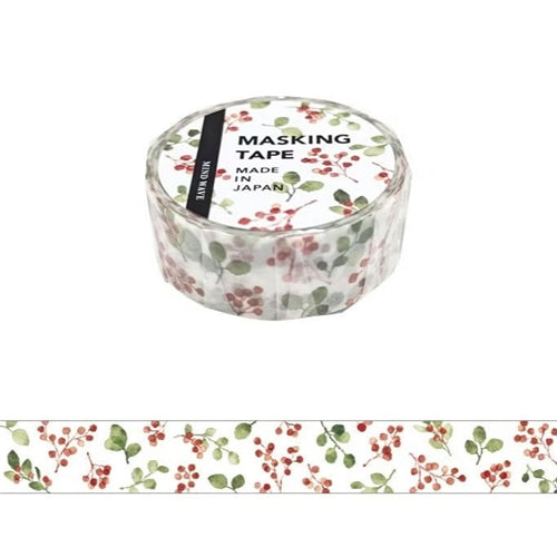 Mindwave Mindwave Washi Tape - Watercolour Leaves and Berries