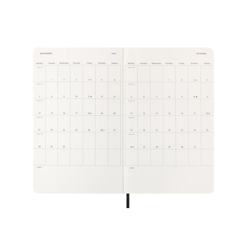 Moleskine 2026 Moleskine 12-Month Daily Diary - Large, Soft Cover, Black