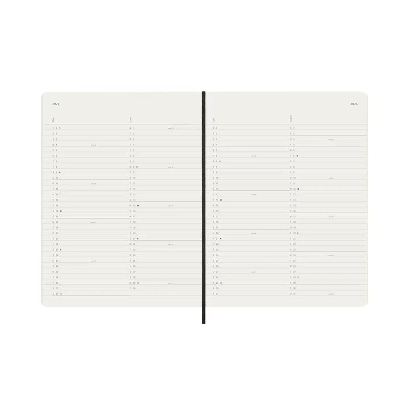 Moleskine 2026 Moleskine 12-Month Monthly Diary - Extra Large, Soft Cover, Black