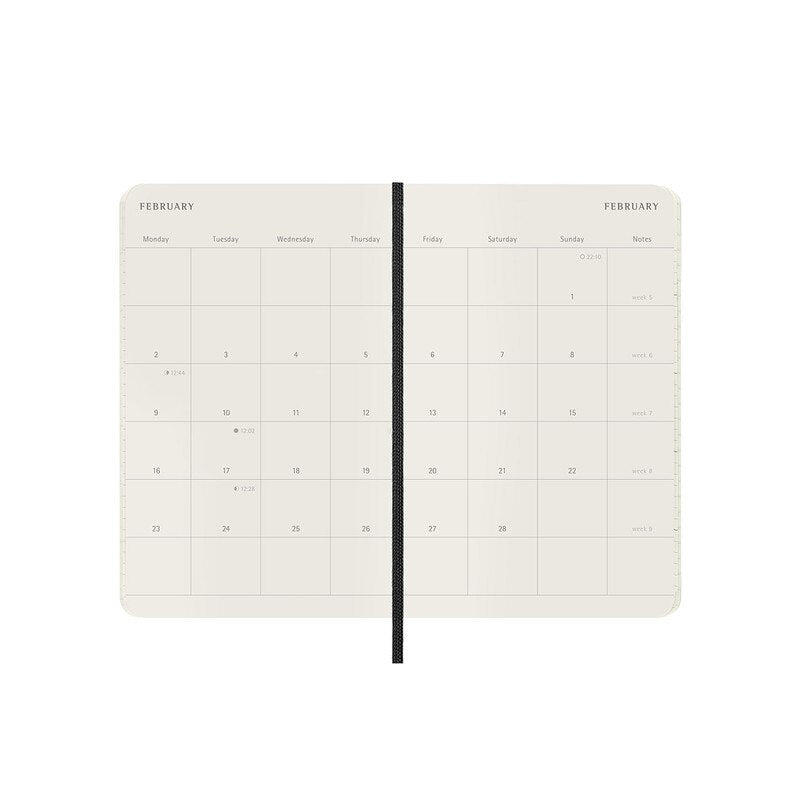 Moleskine 2026 Moleskine 12-Month Monthly Diary - Pocket, Soft Cover, Black