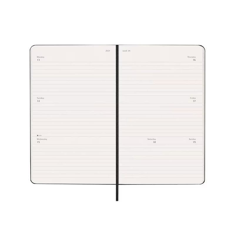 Moleskine 2026 Moleskine 12-Month Weekly Horizontal Diary - Large, Hard Cover, Black