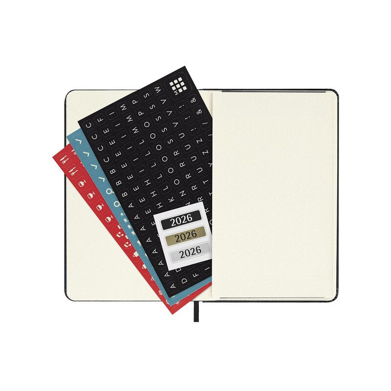 Moleskine 2026 Moleskine 12-Month Weekly Horizontal Diary - Pocket , Hard Cover, Black