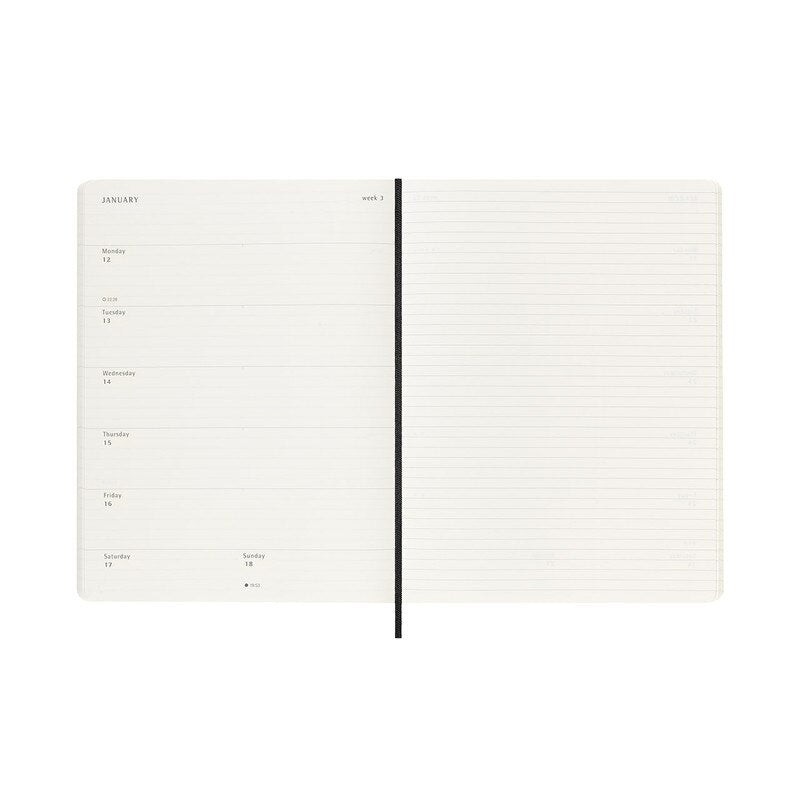 Moleskine 2026 Moleskine 12-Month Weekly Notebook Diary - Extra Large, Soft Cover, Black