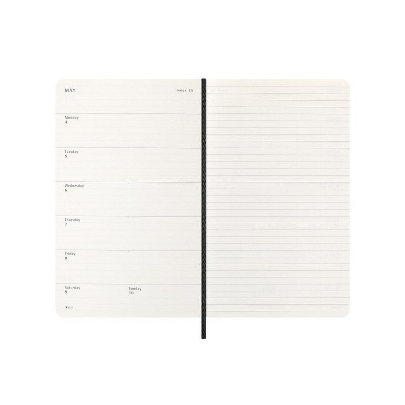 Moleskine 2026 Moleskine 12-Month Weekly Notebook Diary - Large, Soft Cover, Black