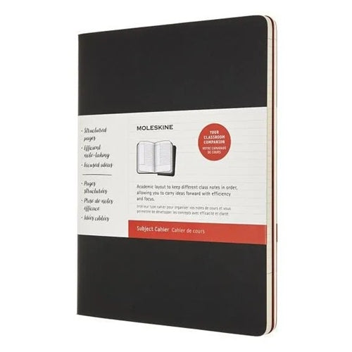 Moleskine Moleskine Cahier Subject Journal - Extra Large, Black & Red