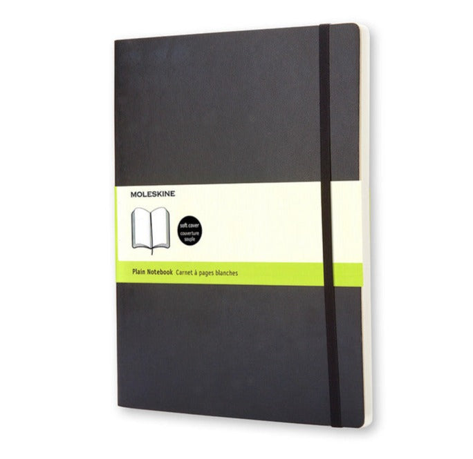 Moleskine Moleskine Soft Cover Notebook - Plain, Extra Large, Black