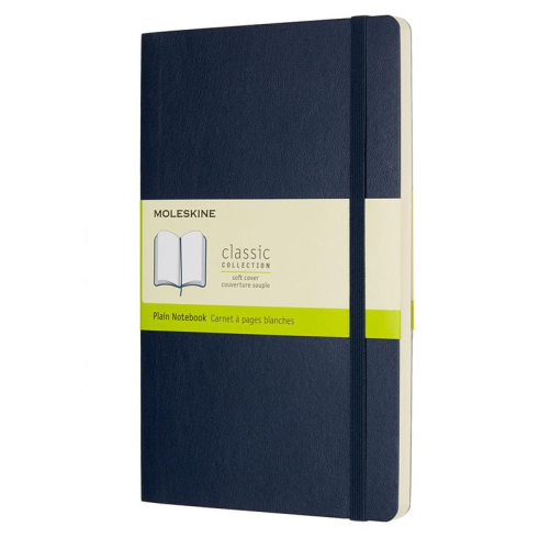 Moleskine Moleskine Soft Cover Notebook - Plain, Large, Sapphire Blue