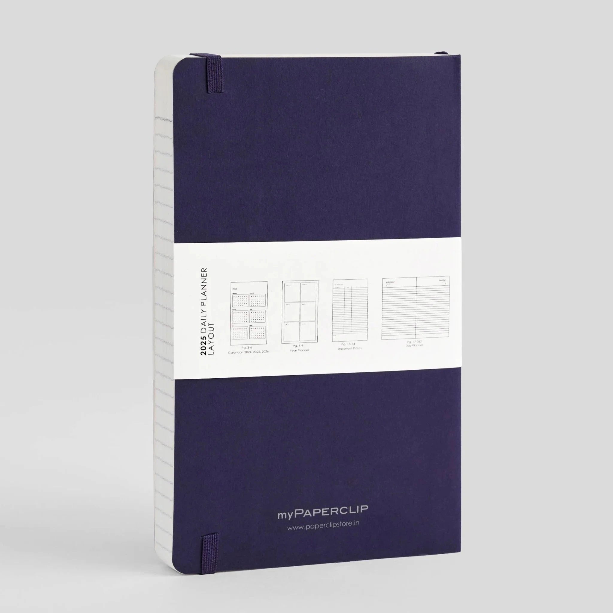 myPaperclip 2026 myPAPERCLIP Daily Planner - A5 Slim, Softcover, Aubergin
