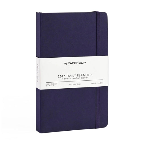myPaperclip 2026 myPAPERCLIP Daily Planner - A5 Slim, Softcover, Aubergin