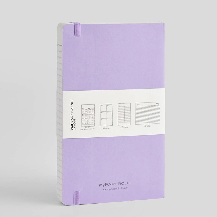 myPaperclip 2026 myPAPERCLIP Daily Planner - A5 Slim, Softcover, Lilac
